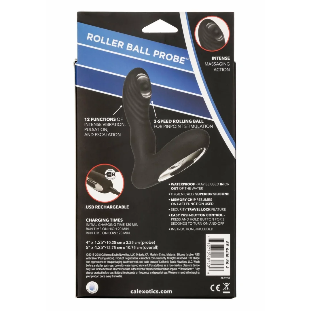 CalExotics Eclipse Roller Ball Probe silikonowy masażer z ruchomą kulką — zdjęcie 2