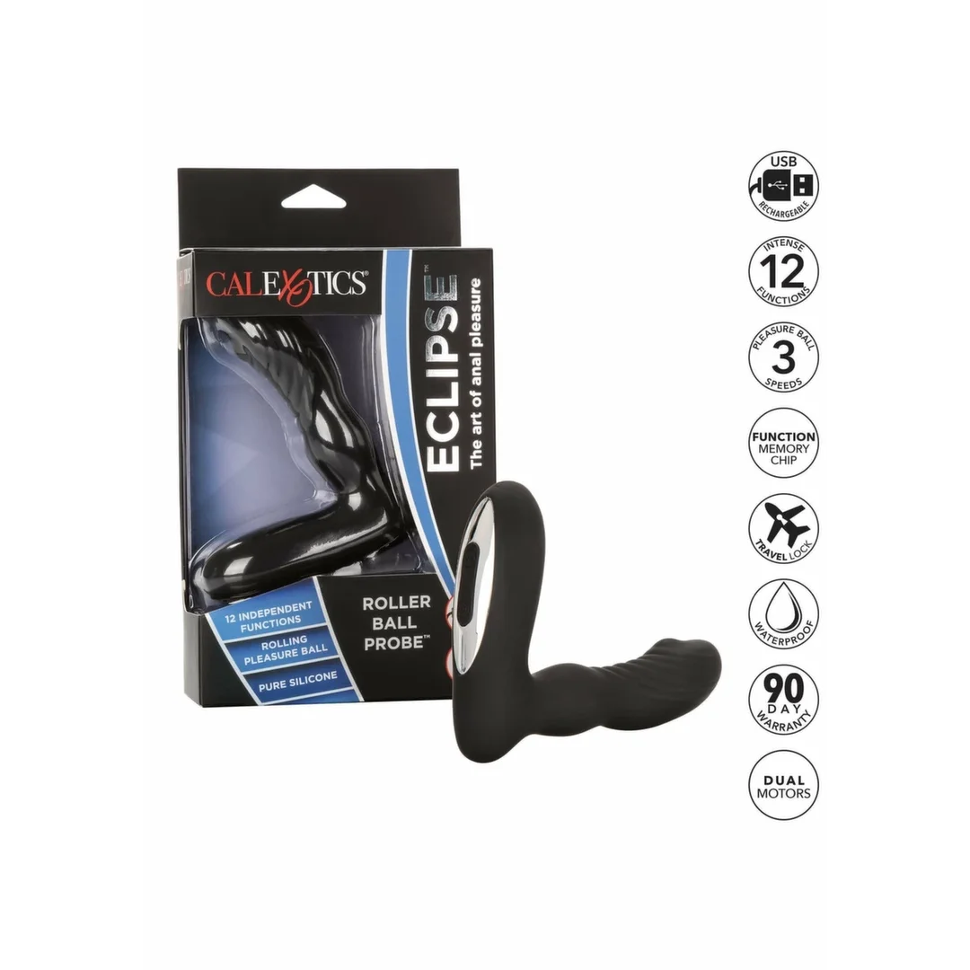 CalExotics Eclipse Roller Ball Probe silikonowy masażer z ruchomą kulką — zdjęcie 5