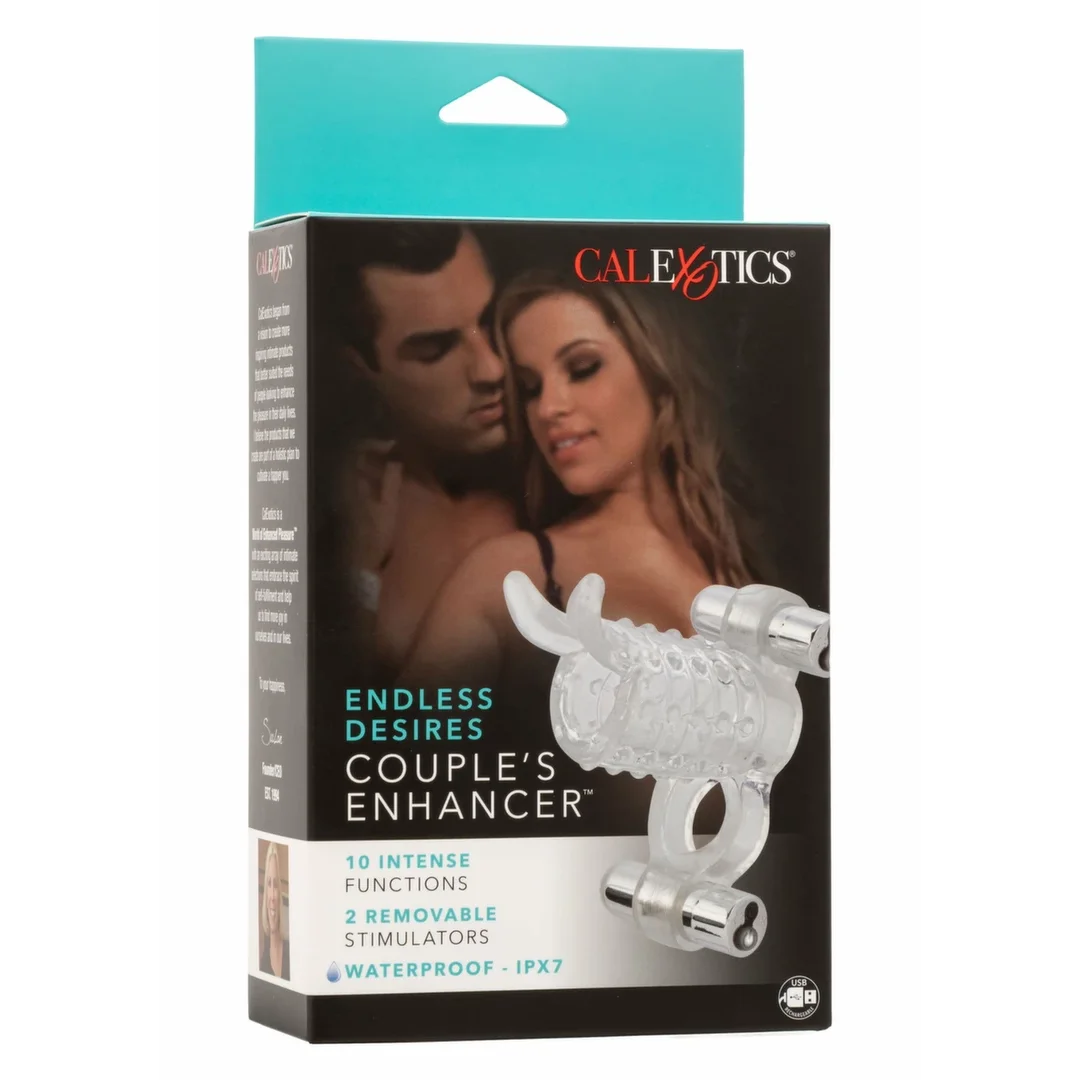 CalExotics Endless Desires Couples Enhancer podwojny pierścień z wibracjami TPR — zdjęcie 3