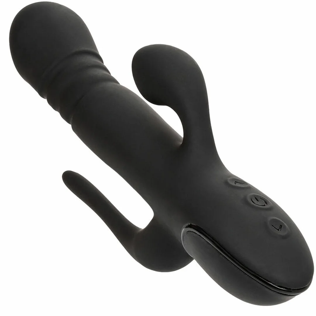 CalExotics Euphoria Triple Action Black - masażer wielofunkcyjny, silikonowy — zdjęcie 5
