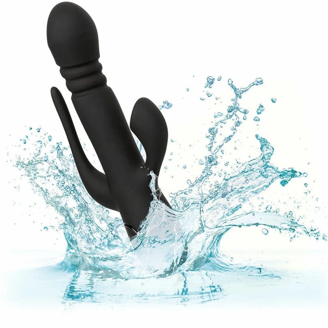 CalExotics Euphoria Triple Action Black - masażer wielofunkcyjny, silikonowy — zdjęcie 8