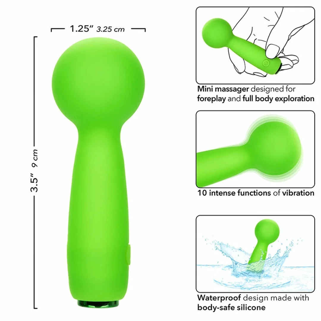 CalExotics Neon Vibes Bubbly Vibe Mini Masażer Zielony 10 Trybow USB — zdjęcie 7