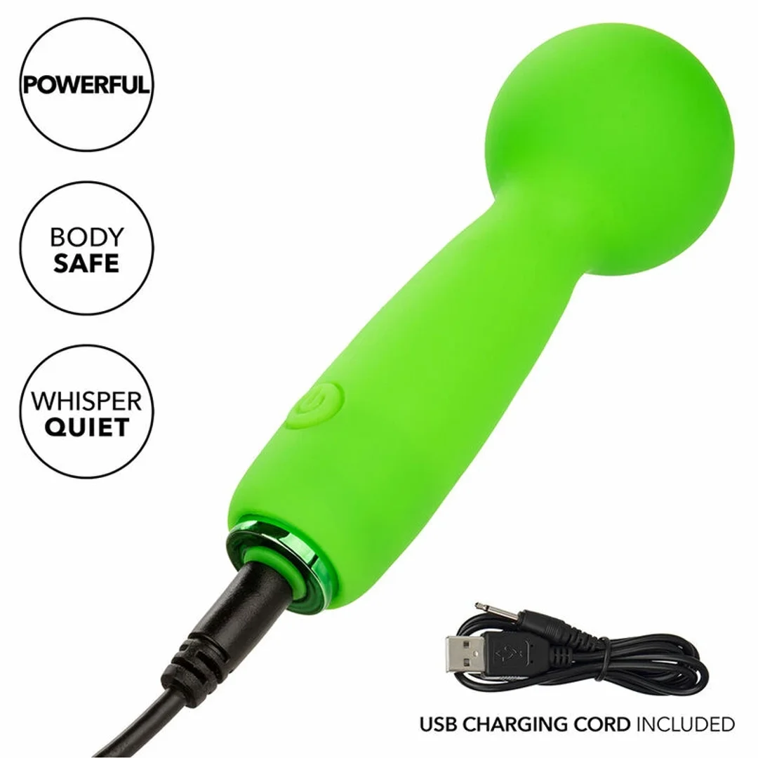 CalExotics Neon Vibes Bubbly Vibe Mini Masażer Zielony 10 Trybow USB — zdjęcie 8