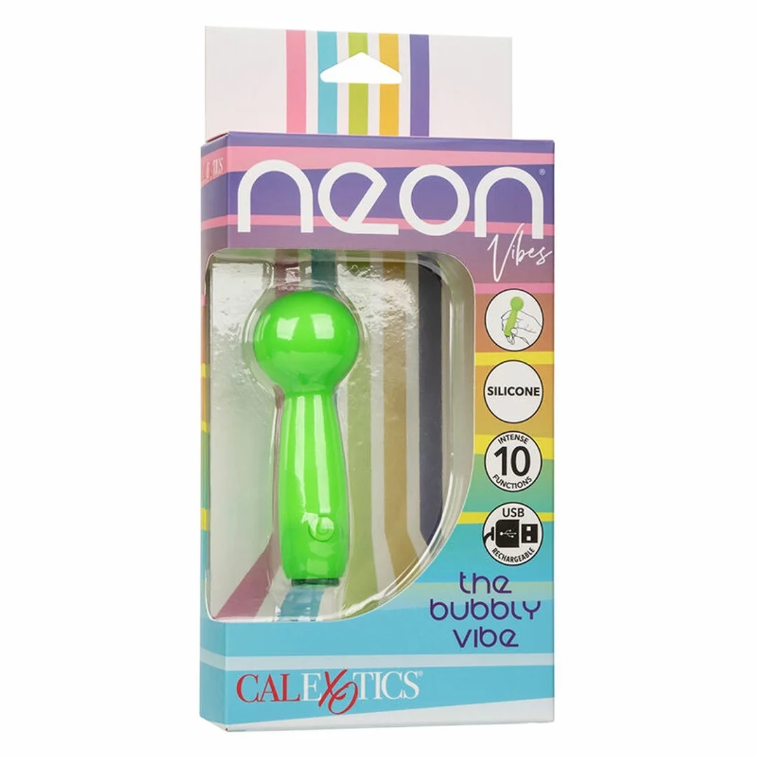 CalExotics Neon Vibes Bubbly Vibe Mini Masażer Zielony 10 Trybow USB — zdjęcie 10