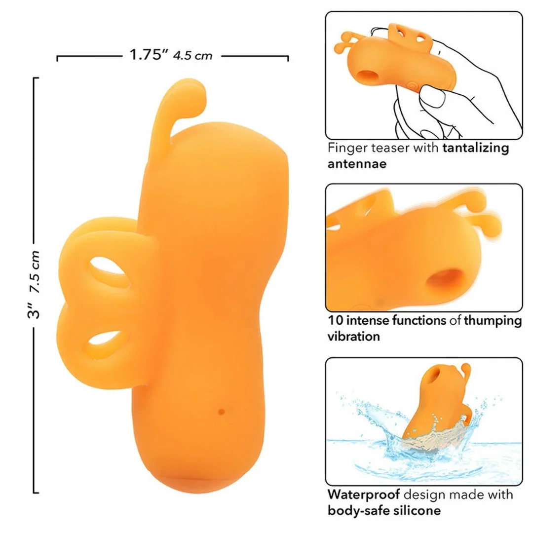 CalExotics Neon Vibes Buzzing Vibe Finger - stymulator palcowy, pomarańczowy, 10 trybow — zdjęcie 8