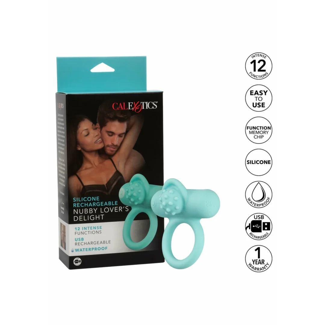 CalExotics Nubby Lover’s Delight silikonowy pierścień wibrujący 12 trybow — zdjęcie 5