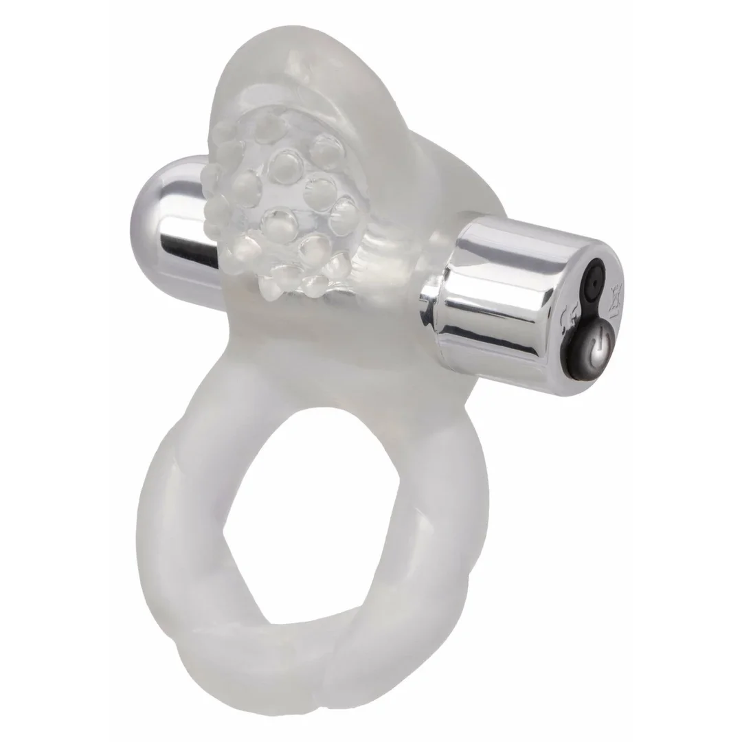 CalExotics Nubby Lovers Delight - silikonowy pierścień wibrujący, wodoodporny USB — zdjęcie 2