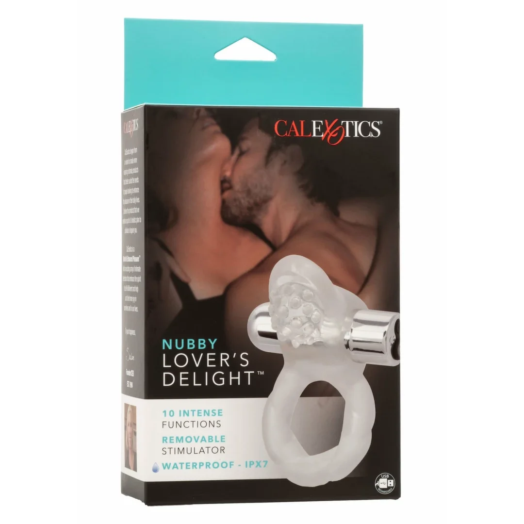 CalExotics Nubby Lovers Delight - silikonowy pierścień wibrujący, wodoodporny USB — zdjęcie 3