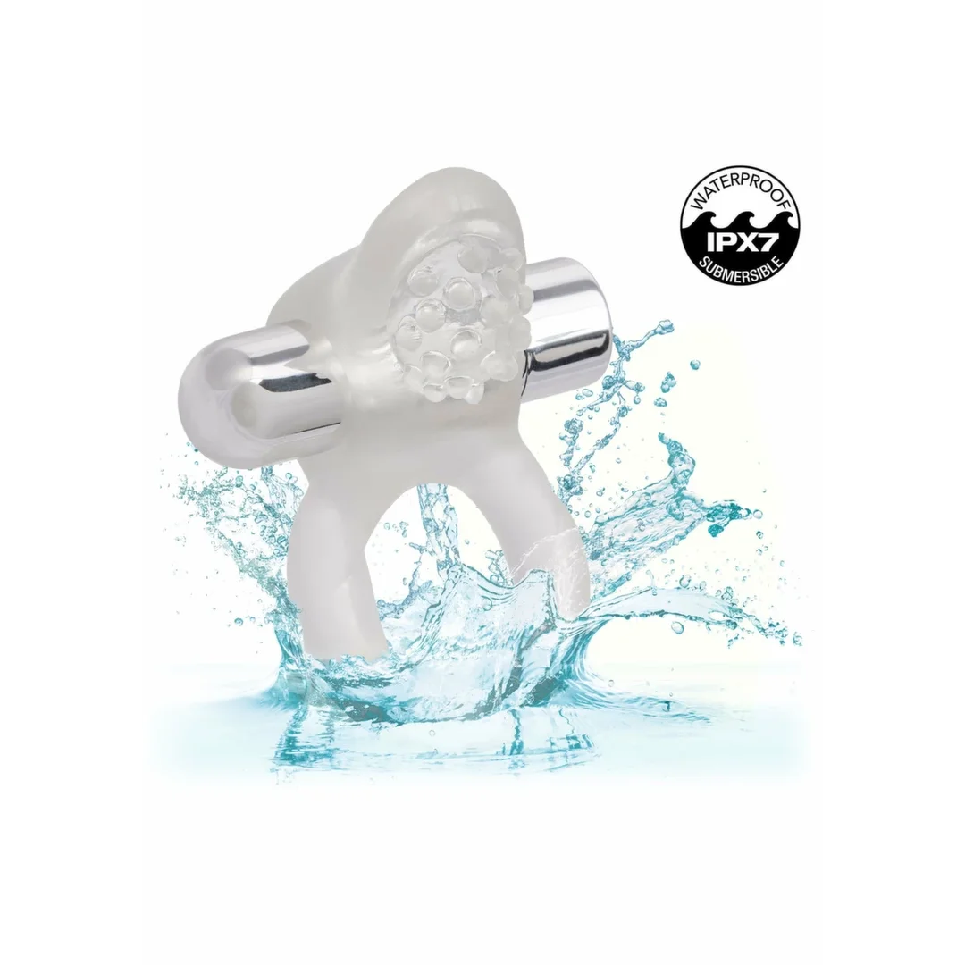 CalExotics Nubby Lovers Delight - silikonowy pierścień wibrujący, wodoodporny USB — zdjęcie 8