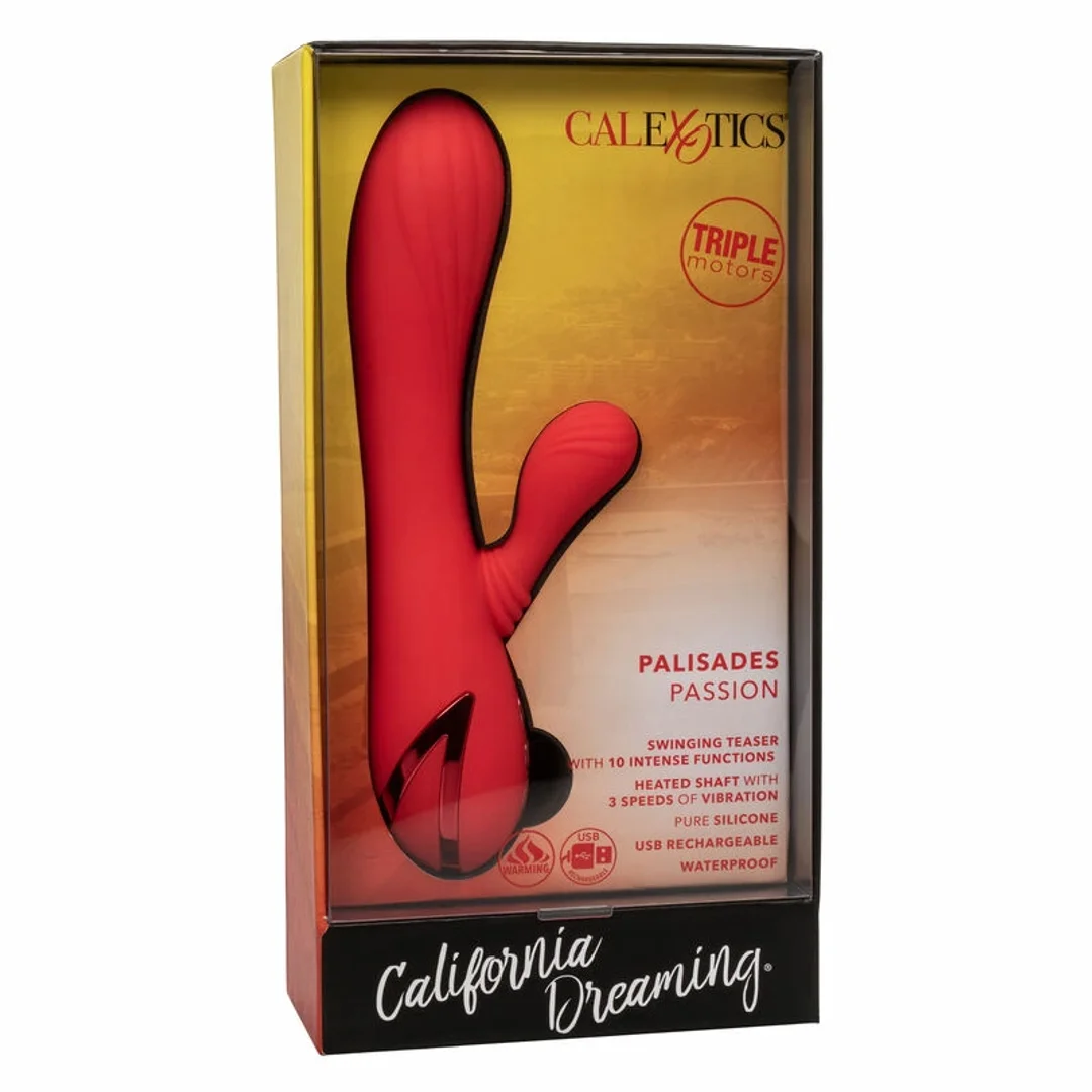 CalExotics Palisades Passion Red - Masażer podgrzewany, silikon, 11,5 cm — zdjęcie 3