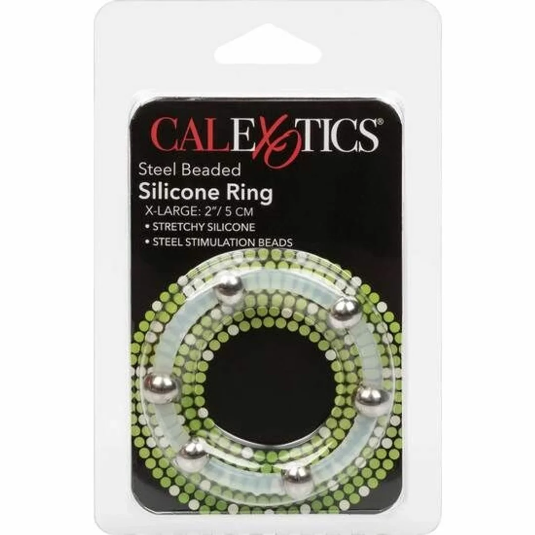 CalExotics Pierścień silikonowy XL ze stalowymi kulkami, średnica 5 cm — zdjęcie 2