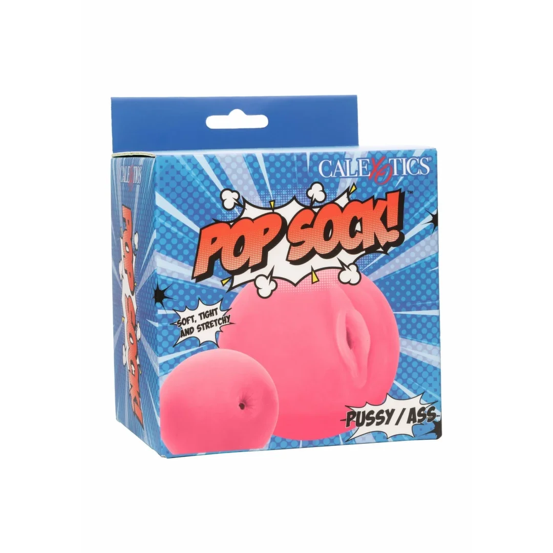 CalExotics Pop Sock Dual Entry - maszyna intymna Pure Skin, dwukanałowa, 16 cm — zdjęcie 3