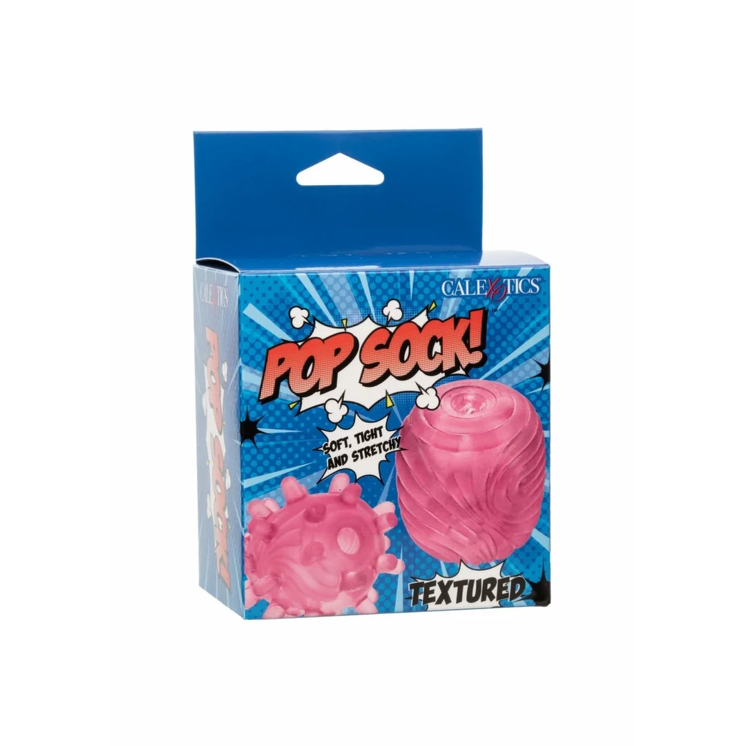 CalExotics Pop Sock Textured - dwustronna silikonowa maszyna intymna z teksturą — zdjęcie 2