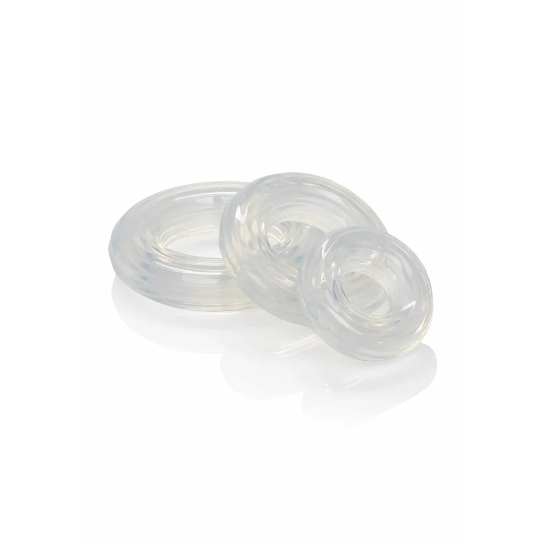 CalExotics Premium Silicone Ring Set - Zestaw 3 elastycznych pierścieni silikonowych — zdjęcie 2