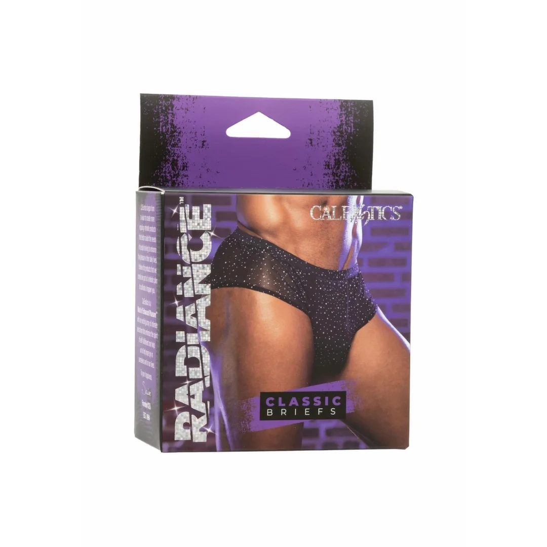 CalExotics Radiance Classic Briefs męskie siateczkowe z kryształkami, czarne — zdjęcie 4