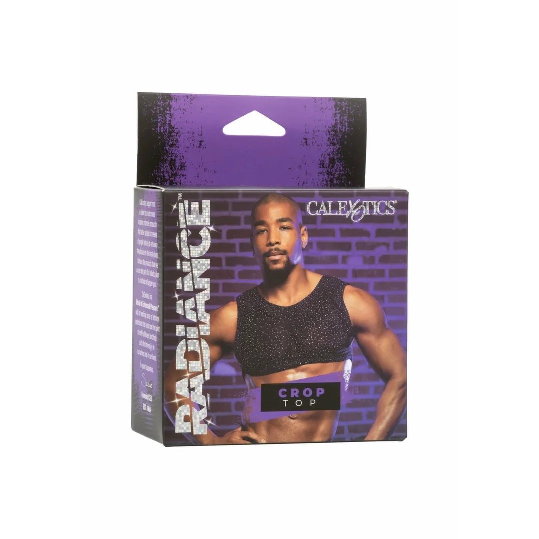 CalExotics Radiance Crop Top - top damski z siateczki i kryształkami, czarny — zdjęcie 4