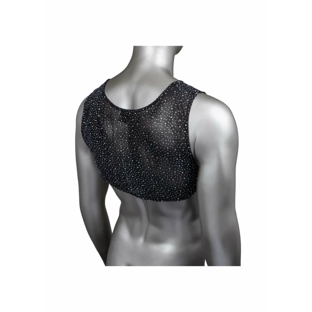 CalExotics Radiance Crop Top - top damski z siateczki i kryształkami, czarny — zdjęcie 7