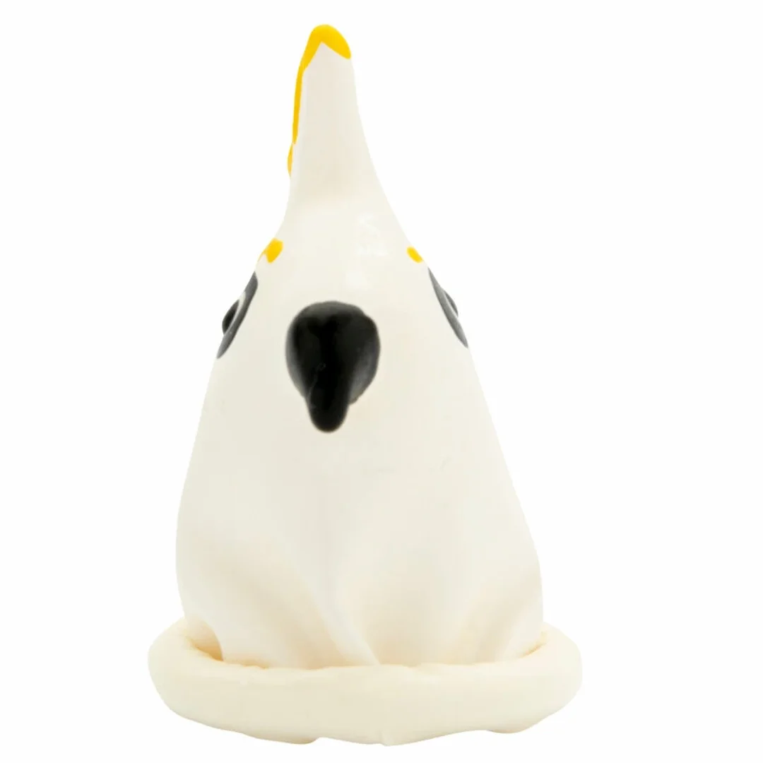 Condomerie Parrot White ręcznie malowane prezerwatywy artystyczne — zdjęcie 5