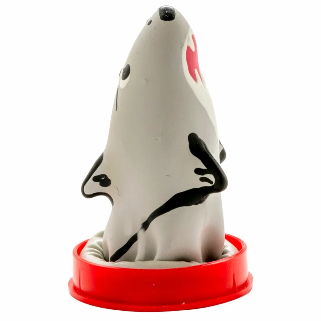 Condomerie Shark Model 1 - Artystyczna prezerwatywa ręcznie malowana — zdjęcie 2