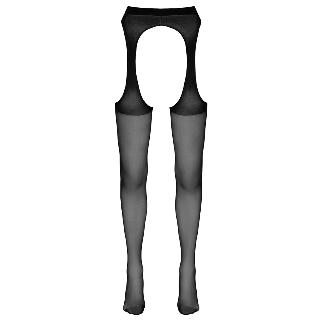 Cottelli Legwear rajstopy czarne imitujące pas do pończoch L/XL — zdjęcie 4