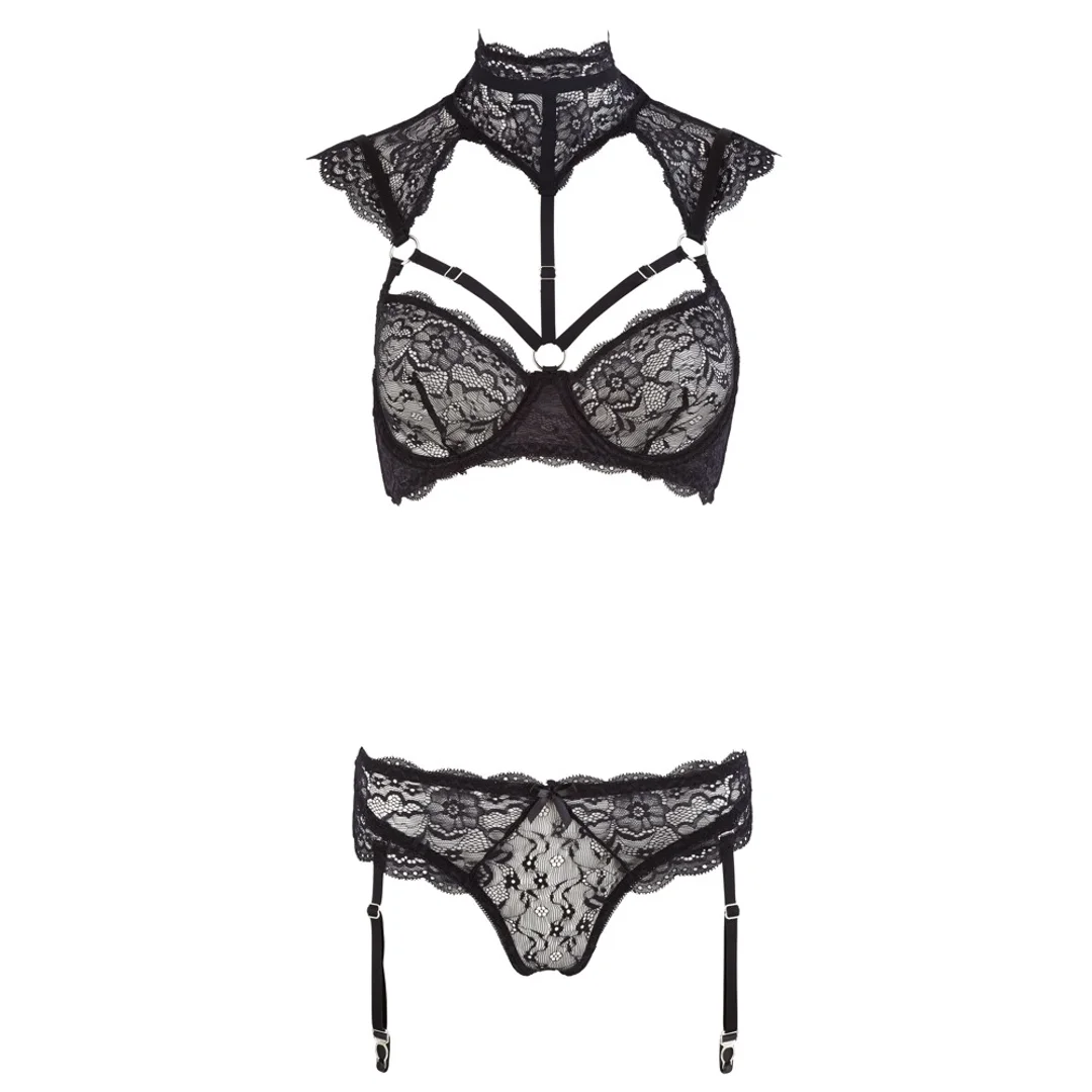 Cottelli Lingerie 85C/L - Komplet Koronkowy z Kołnierzem i Szelkami — zdjęcie 6