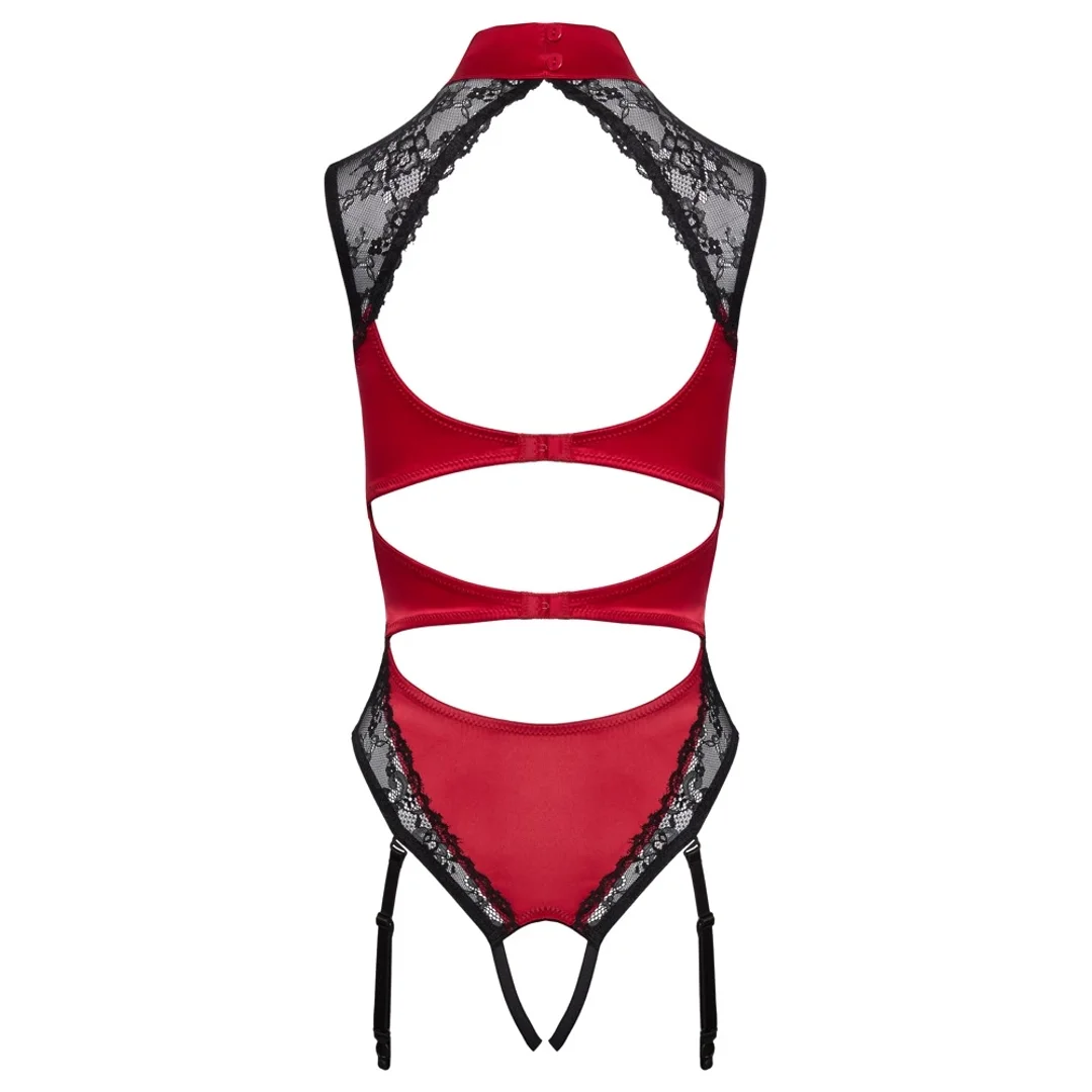 Cottelli Lingerie Body Czerwone z Czarną Koronką M Regulowane — zdjęcie 8