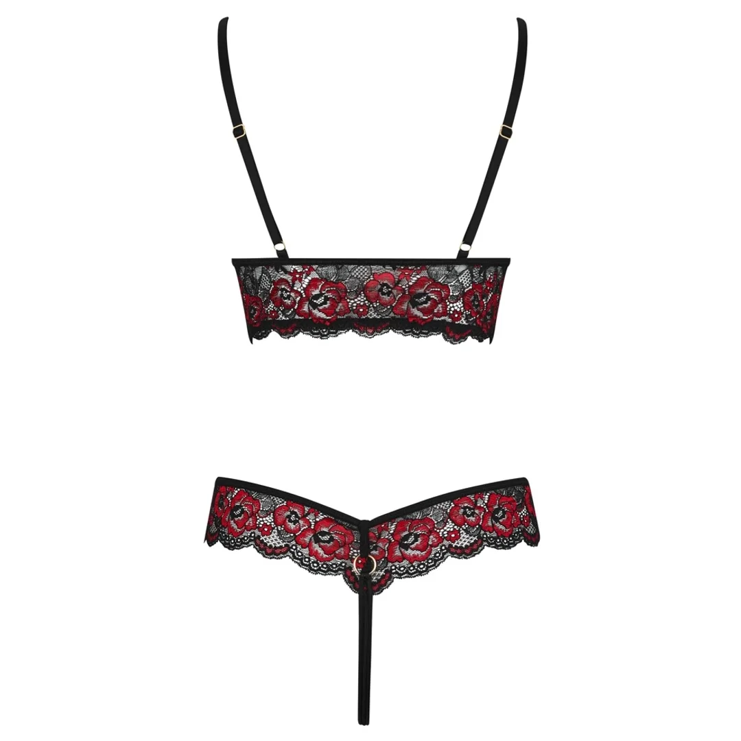 Cottelli Lingerie Body dwukolorowa koronka kwiatowa S/M regulacja — zdjęcie 6