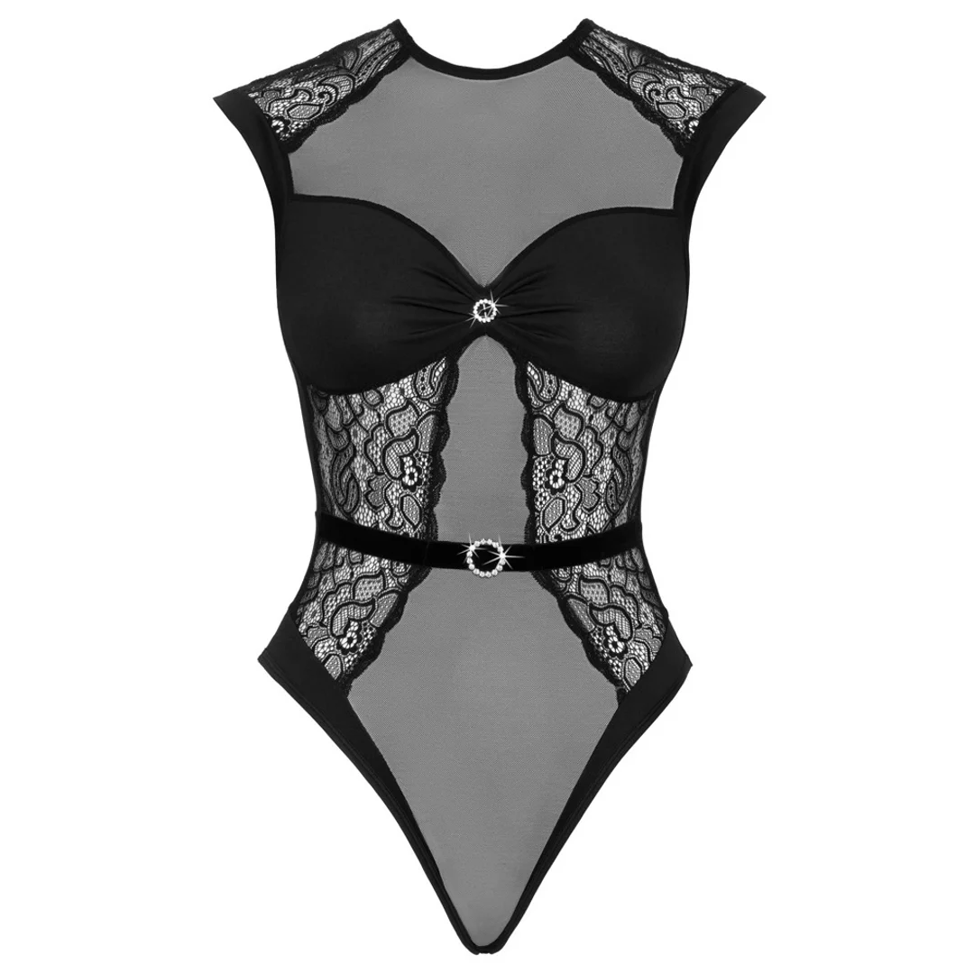 Cottelli LINGERIE - body z koronką i ozdobnymi kryształkami L/XL — zdjęcie 6