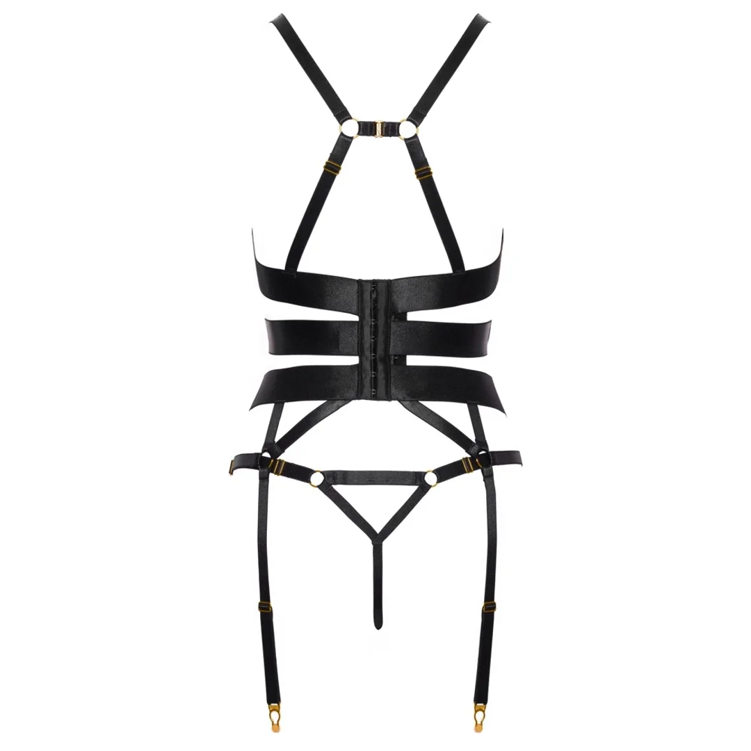 Cottelli Lingerie Corset Straps czarny komplet z paskami 75B/S — zdjęcie 7