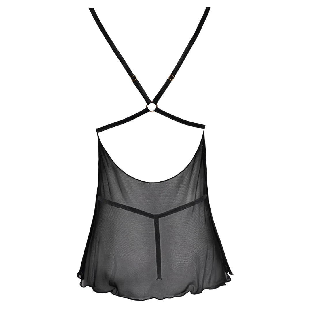 Cottelli Lingerie Halka Siateczkowa z Koronką i Stringi S — zdjęcie 6