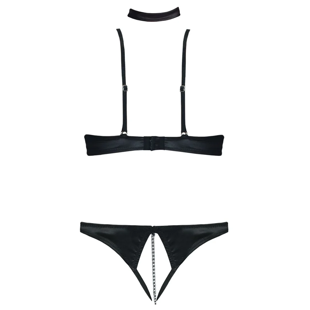 Cottelli Lingerie komplet - biustonosz bez miseczek i stringi z haftem 80B/M — zdjęcie 6