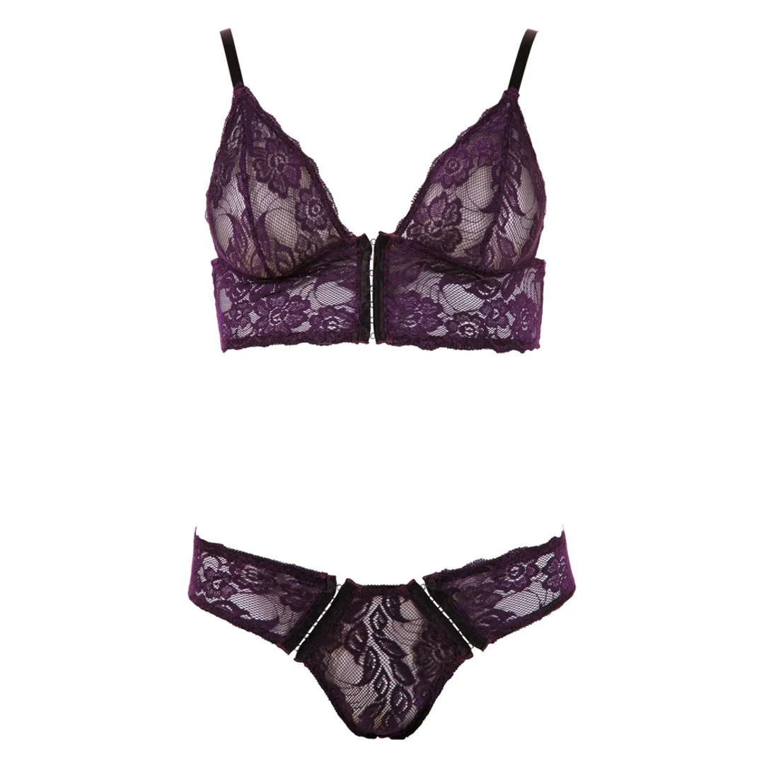 Cottelli Lingerie komplet koronkowy biustonosz i figi XL czarny — zdjęcie 7