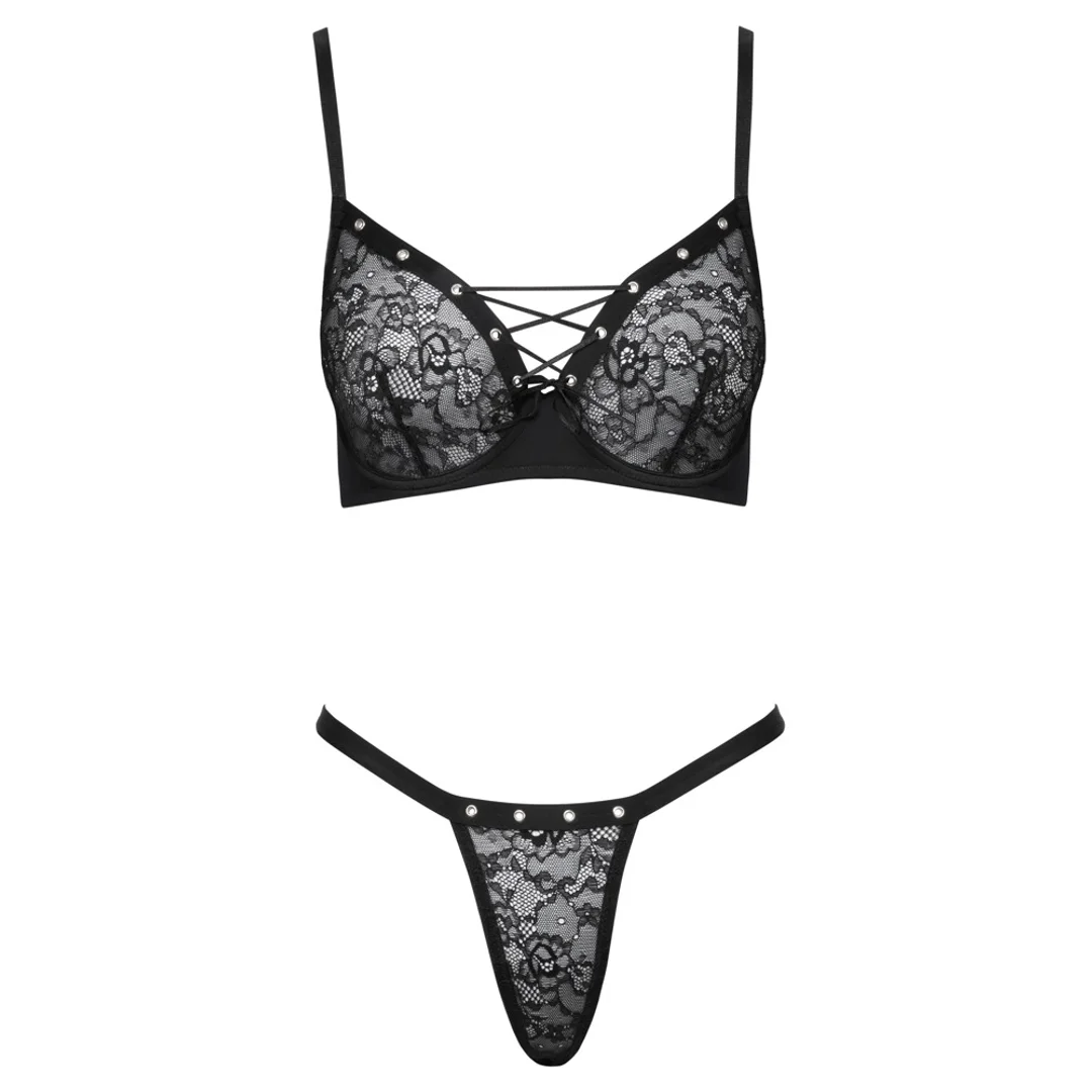 Cottelli LINGERIE komplet koronkowy czarny 2-częściowy 85B/L — zdjęcie 6