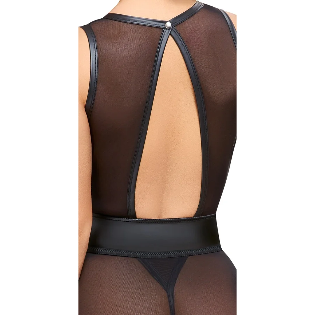Cottelli Lingerie Koszulka Czarna M z Regulowanymi Paskami do Pończoch — zdjęcie 6
