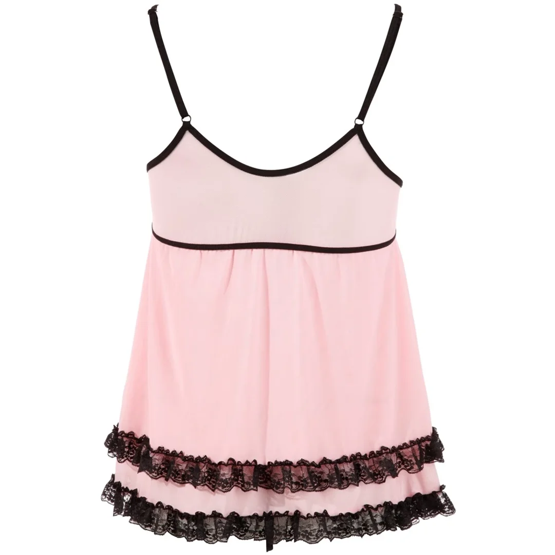 Cottelli Lingerie Koszulka nocna rożowa z koronką i stringi XL — zdjęcie 7