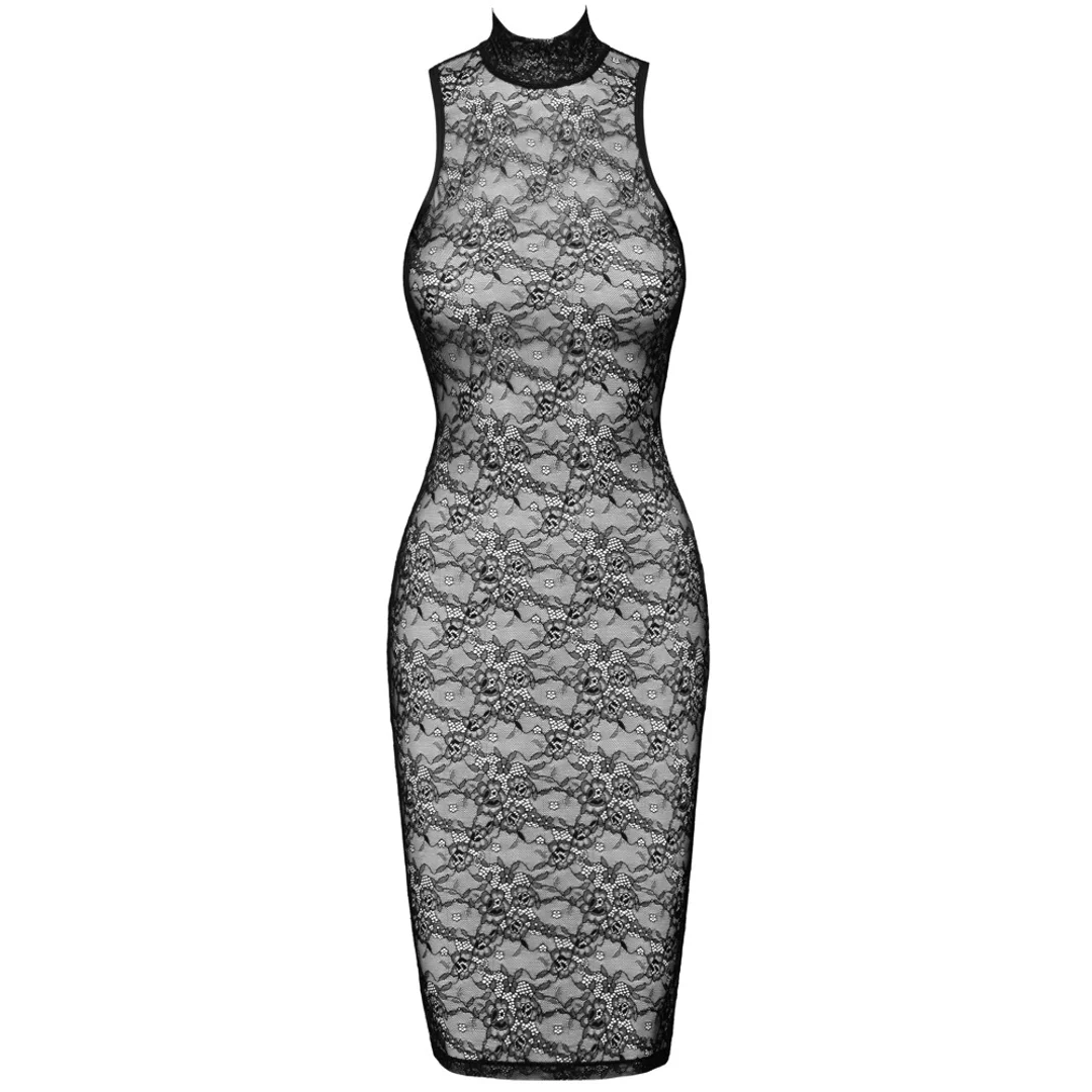 Cottelli LINGERIE Lace Dress M czarna koronkowa sukienka midi — zdjęcie 7