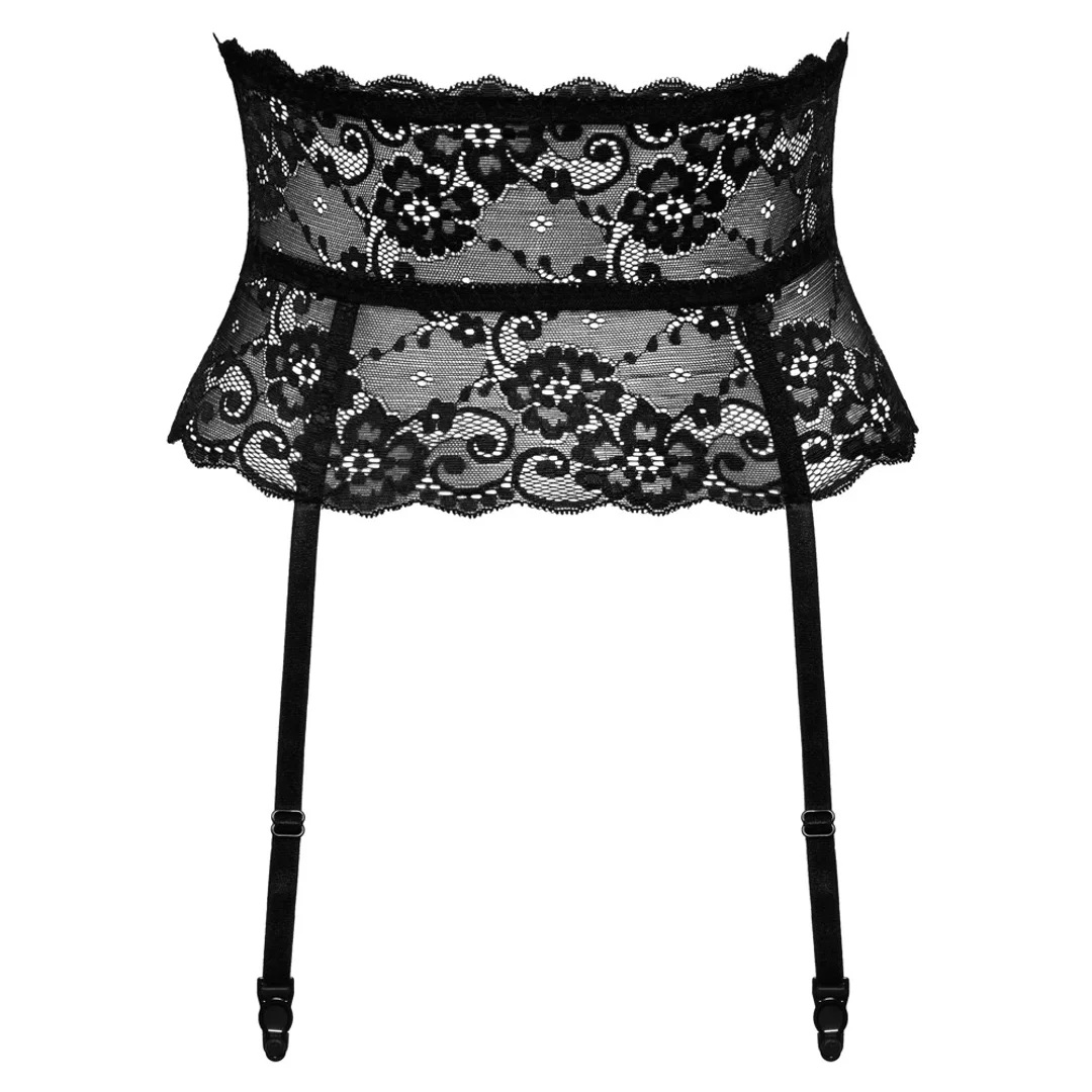 Cottelli Lingerie pas do pończoch koronka czarny XL elastyczny — zdjęcie 4