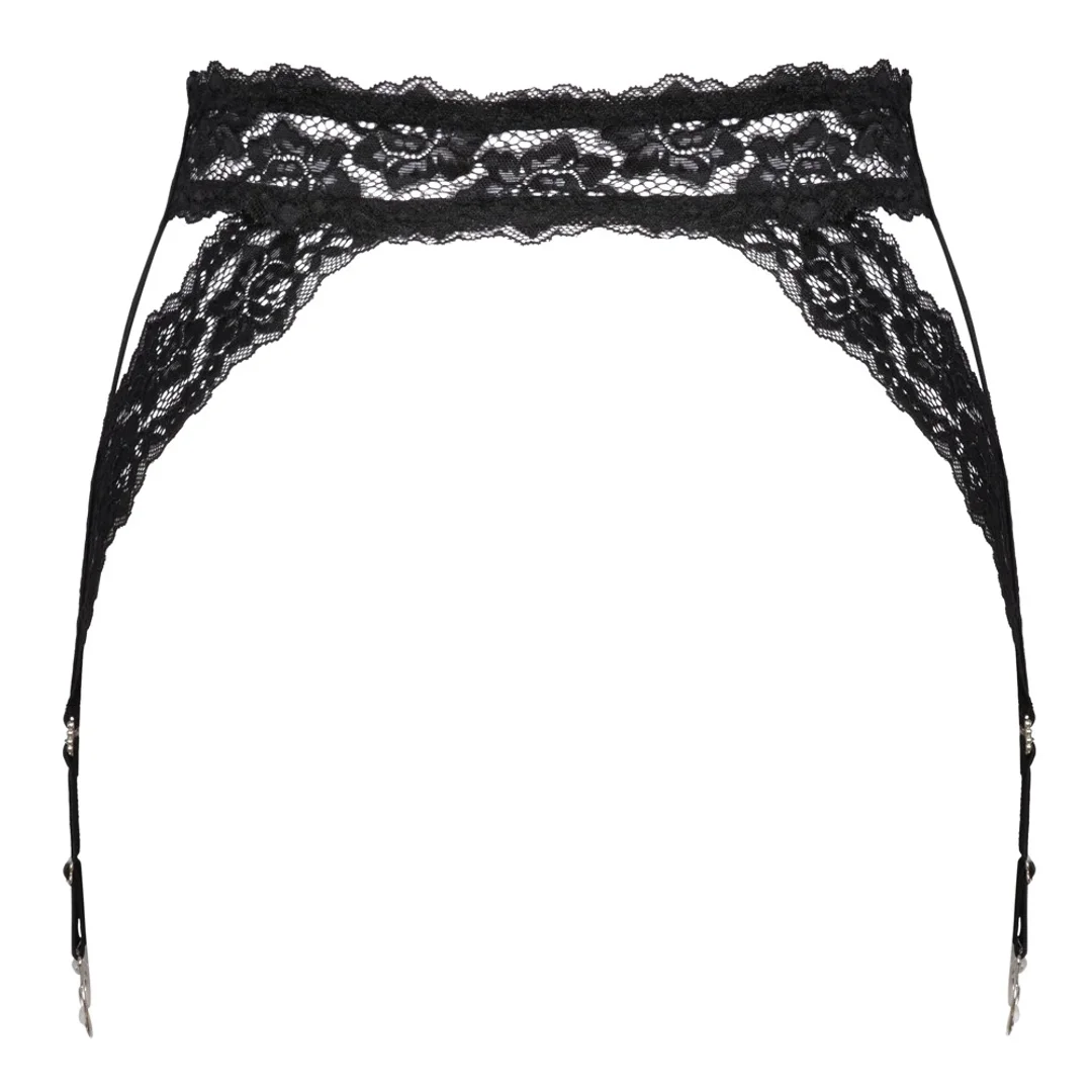 Cottelli Lingerie Pas do Pończoch Koronkowy Czarny Srebrne Detale L/XL — zdjęcie 8