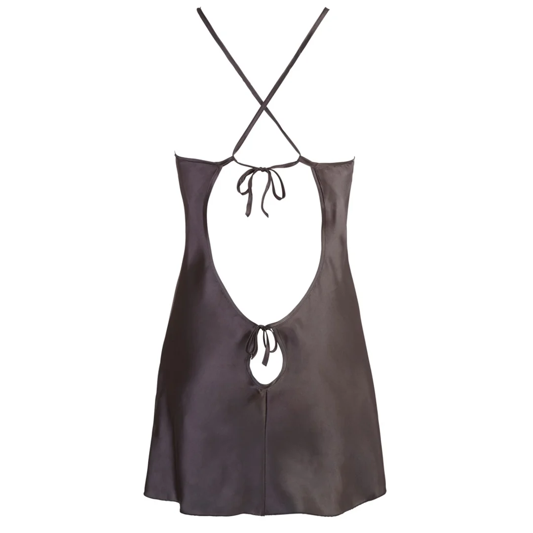 Cottelli Lingerie Satynowa Koszulka Nocna Czarna 2XL Regulowana — zdjęcie 6