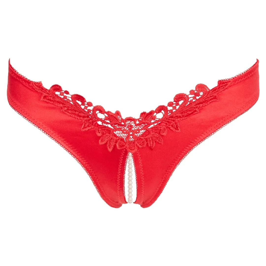 Cottelli Lingerie Satynowe Majtki Czerwone z Dekoracją Pereł L — zdjęcie 6