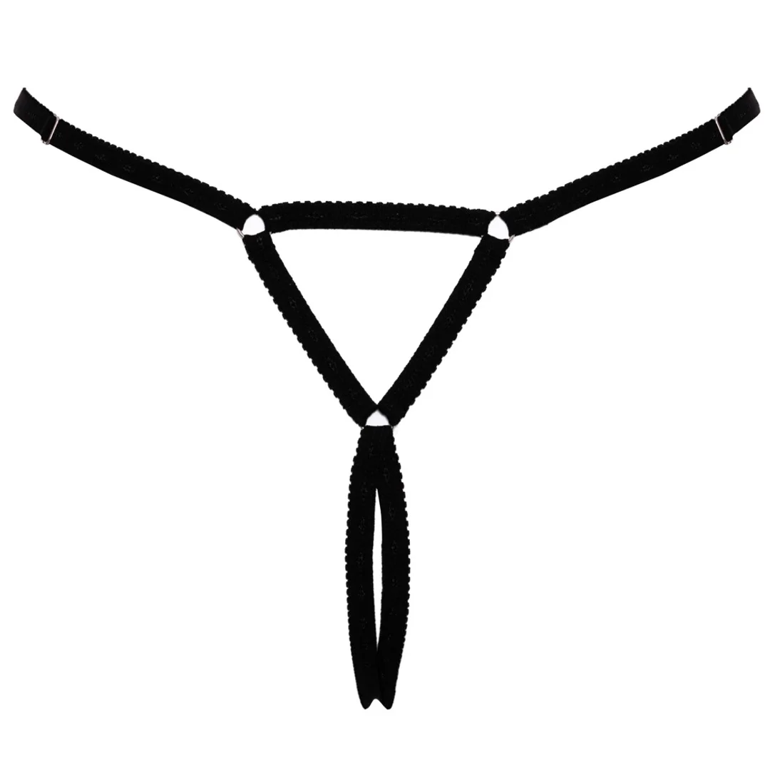 Cottelli LINGERIE String z ozdobnym kryształem i łańcuszkami S-L — zdjęcie 7