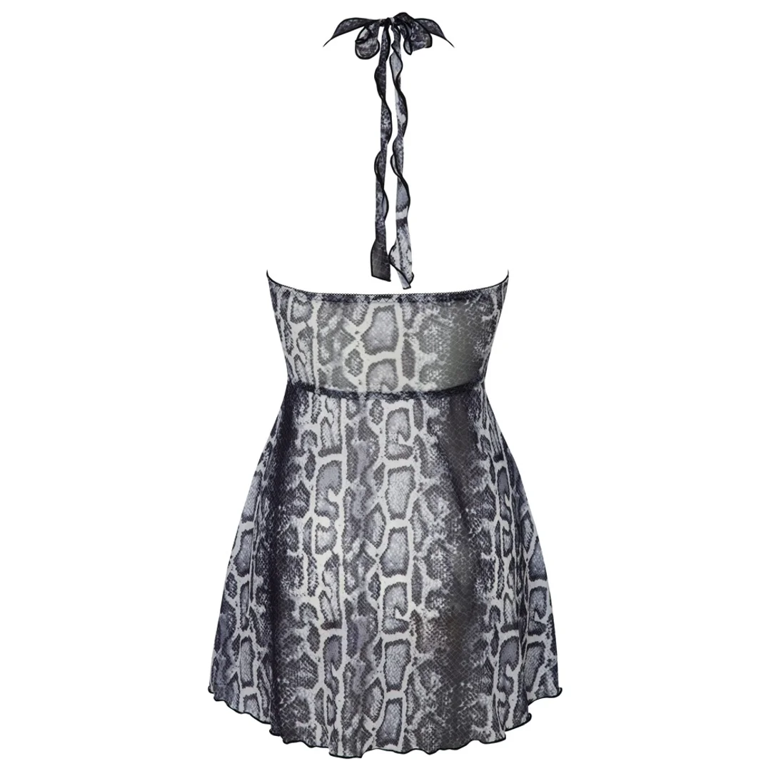 Cottelli Lingerie Sukienka Mini Skora Węża L Połprzezroczysta Powernet — zdjęcie 7
