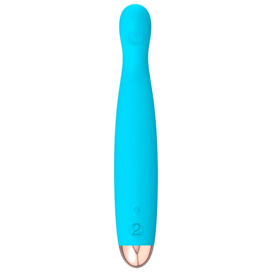 Cuties Mini Wibrator Stymulujący Niebieski 18,7 cm USB 7 Trybow — zdjęcie 3