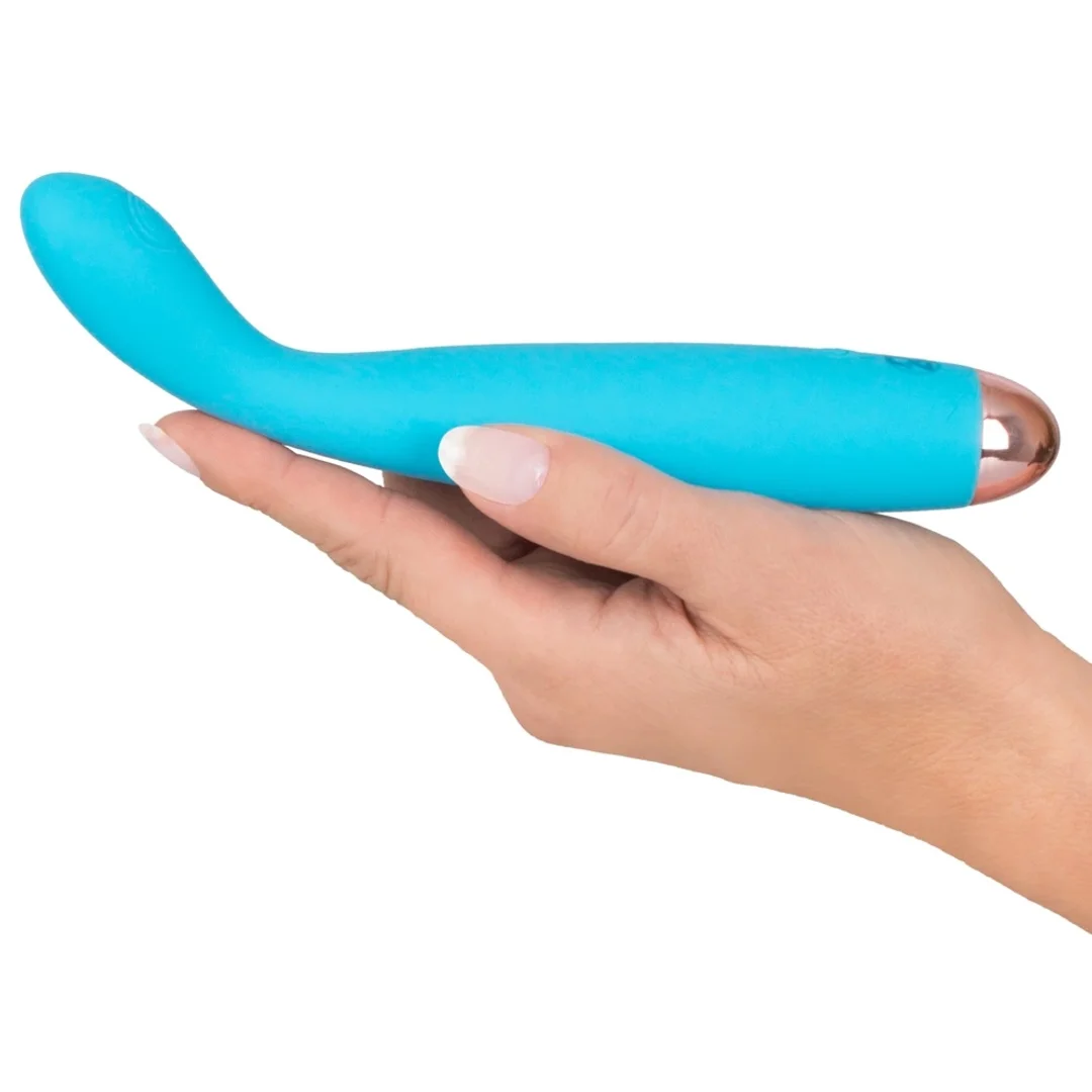 Cuties Mini Wibrator Stymulujący Niebieski 18,7 cm USB 7 Trybow — zdjęcie 4