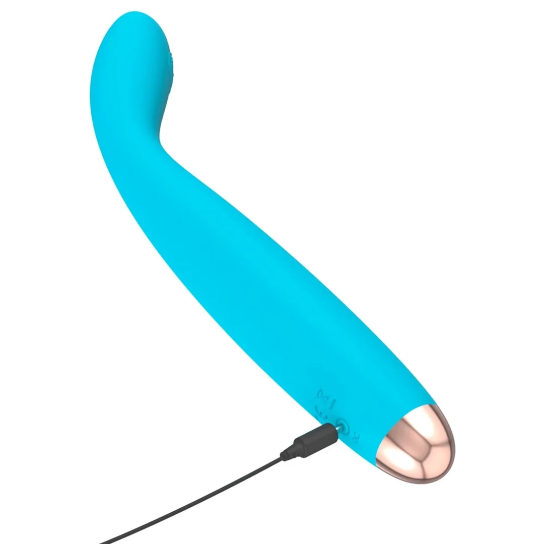Cuties Mini Wibrator Stymulujący Niebieski 18,7 cm USB 7 Trybow — zdjęcie 6