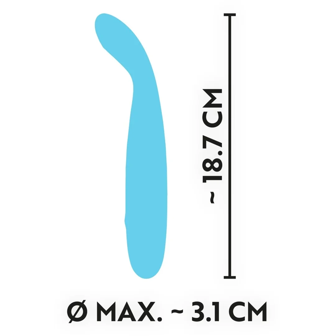 Cuties Mini Wibrator Stymulujący Niebieski 18,7 cm USB 7 Trybow — zdjęcie 8