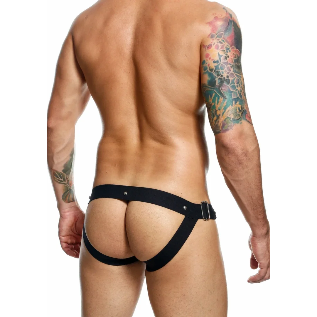 DNGEON Snap Jockstrap czarny pas z łańcuszkiem, rozmiar uniwersalny — zdjęcie 2
