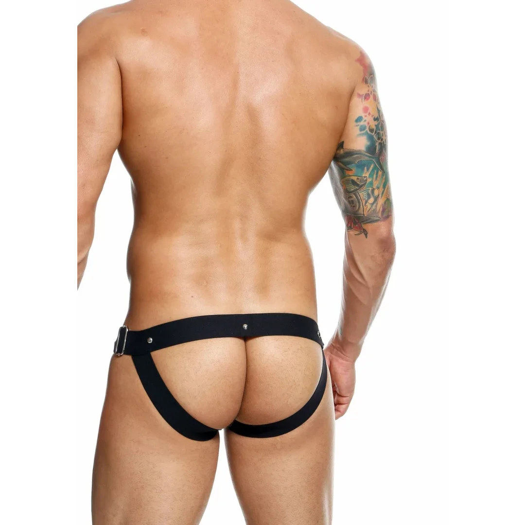 DNGEON Snap Jockstrap czarny pas z łańcuszkiem, rozmiar uniwersalny — zdjęcie 4