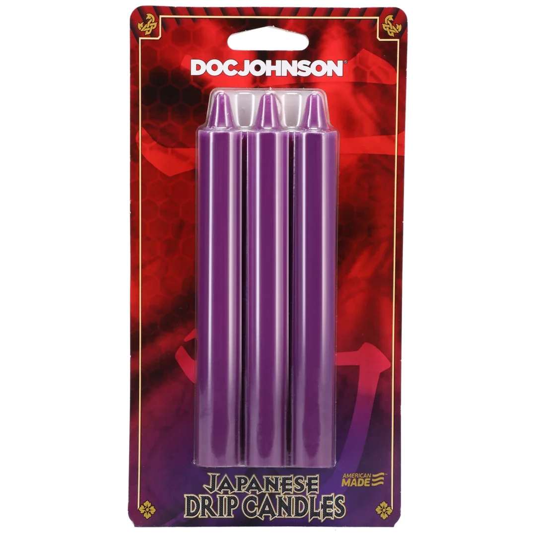 Doc Johnson Japanese Massage Candle Zestaw 3 fioletowych świec — zdjęcie 2
