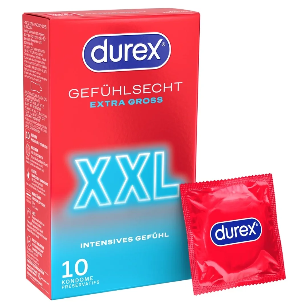Durex Gefuhlsecht Extra Gross 10 szt. anatomiczne prezerwatywy XXL — zdjęcie 2